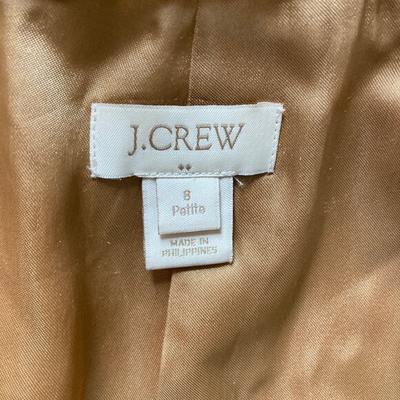 J. Crew Women's Trench Coat Khaki Double Breasted Classic Lined Collar Belt, 8P - Picture 5 of 15